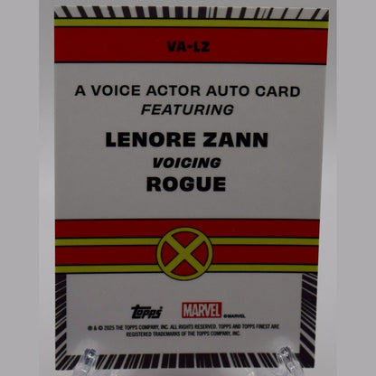 2025 Topps Finest Marvel X-Men '97 Voice Actor Lenore Zann #VA-LZ Rogue Auto