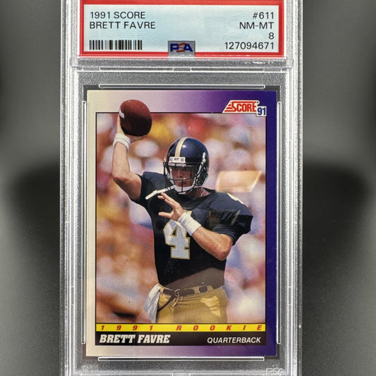 1991 Score Brett Favre Rookie Card #611 PSA 8