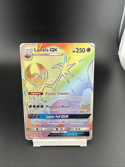 2017 Pokemon Lunala GX Full Art Rainbow Secret Rare #153/149 Sun & Moon