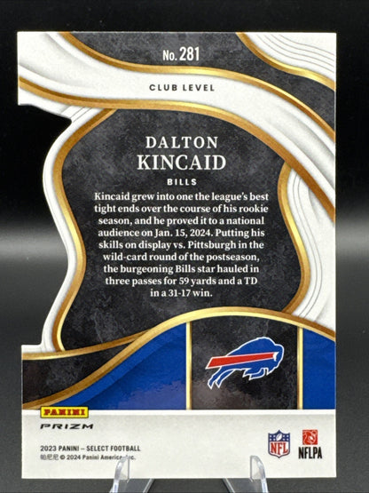 2023 Panini Select #281 Dalton Kincaid Silver Prizms Die Cut Rookie