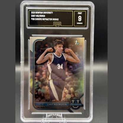 2021 Bowman University Chet Holmgren #38 Chrome Refractor Rookie GMA 9