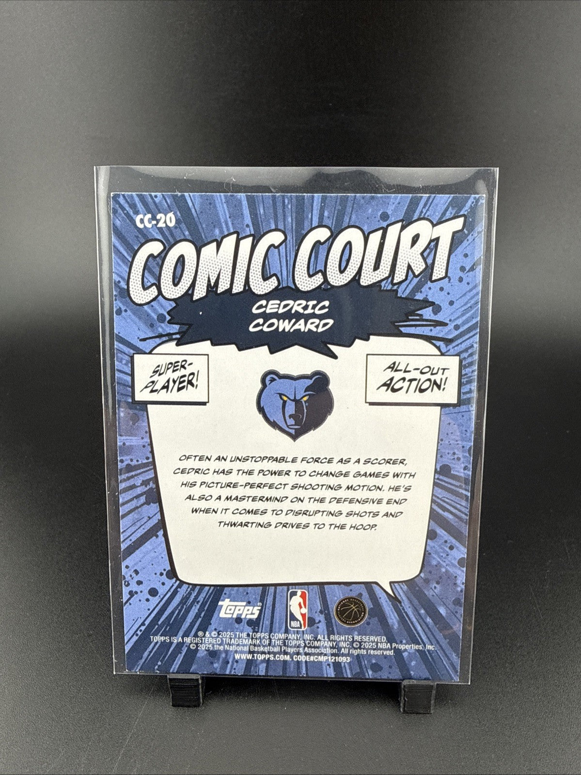 2025-26 Topps - Comic Court Cedric Coward #CC-20 (RC)