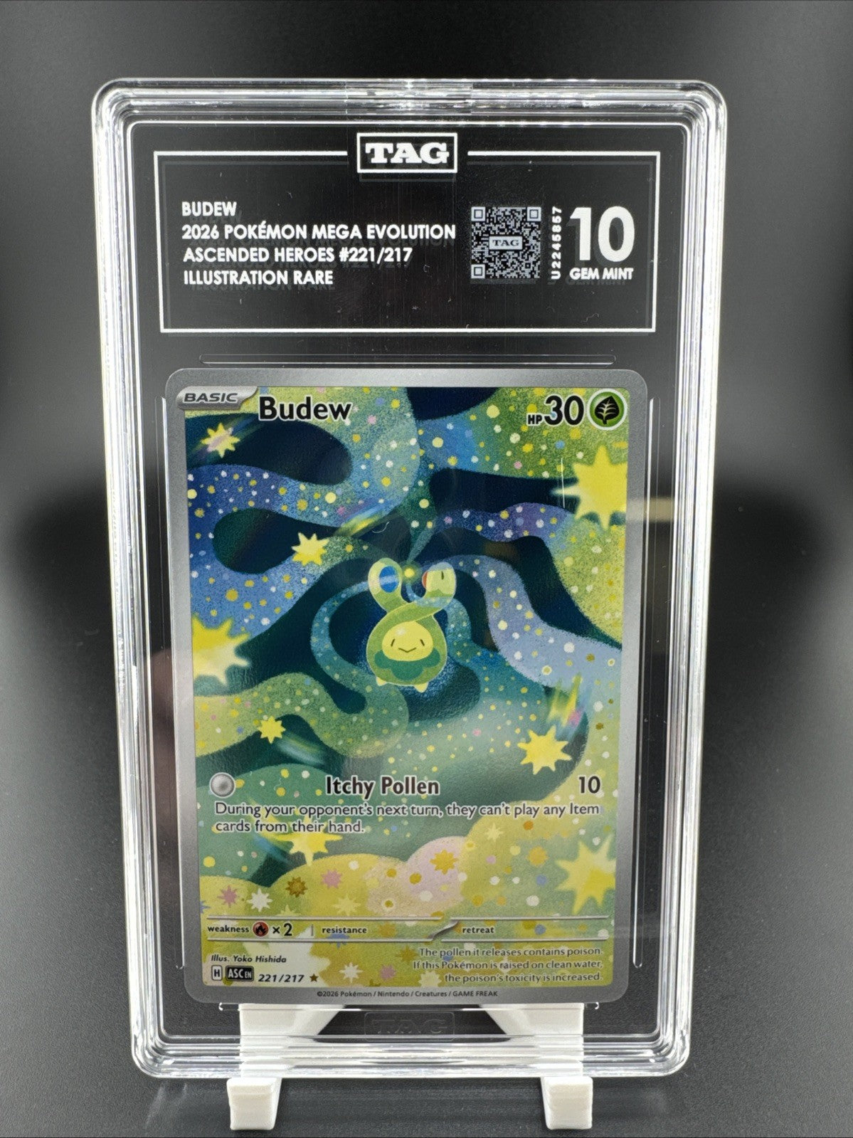 pokemon budew card 2026 Pokemon Budew 221/217 Me: Ascended Heroes Illustration Rare TAG 1 – Nation of Cards