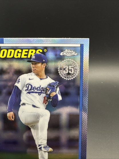 Yoshinobu Yamamoto 2025 Topps Chrome Update 1990 #90CU-14 Los Angeles Dodgers