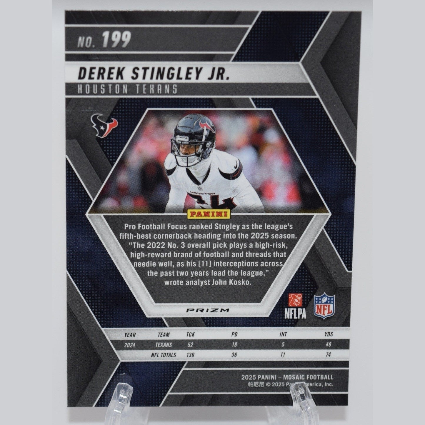 2025 Mosaic Silver Derek Stingley Jr #199