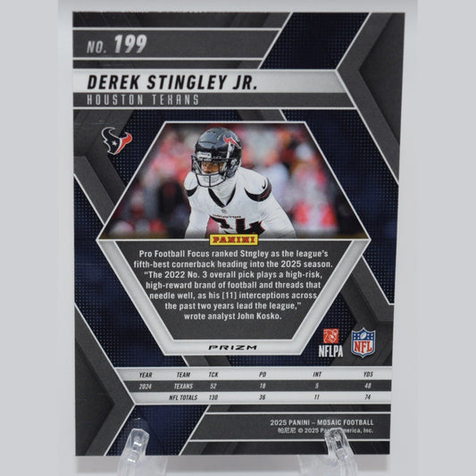 2025 Mosaic Silver Derek Stingley Jr #199