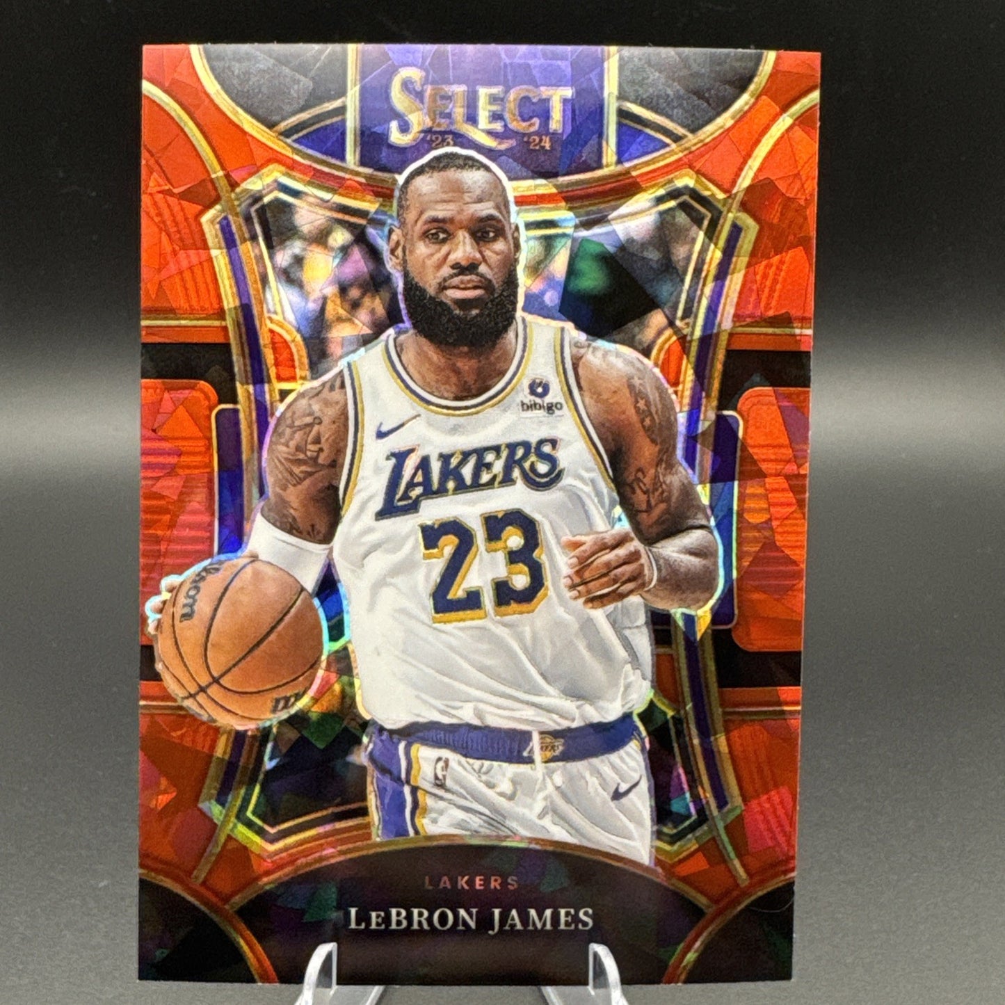 2023-24 Panini Select #335 LeBron James Red Crashed Ice