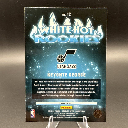 2023-24 Donruss Optic White Hot Rookies #12 Keyonte George RC - Jazz