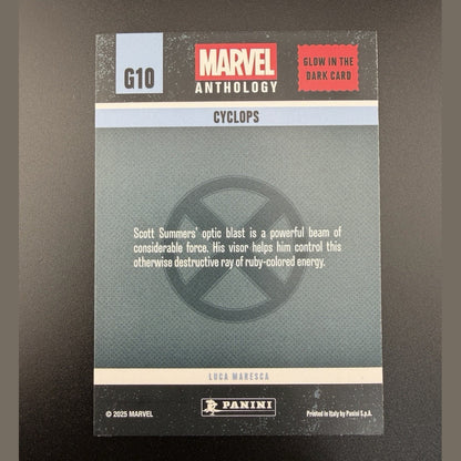 2025 Panini Marvel Anthology Treasure Box  Glow In The Dark Insert # G10 Cyclops
