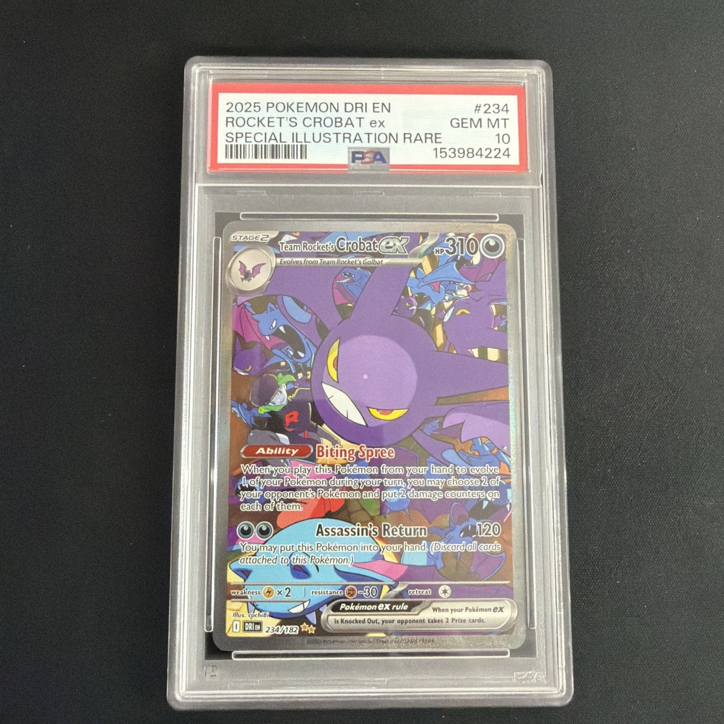 Team Rocket's Crobat ex 234/182 Sv10: Destined Rivals Holo