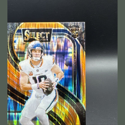 2024 Panini Select Premier Level Bo Nix #117 Orange Shock Prizm /399 (RC)