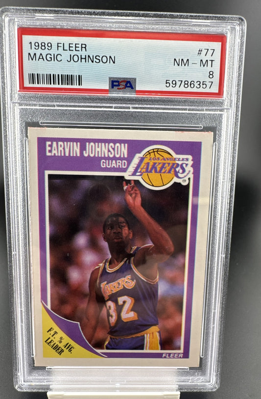 1989-90 Fleer - Magic Johnson #77 PSA 8