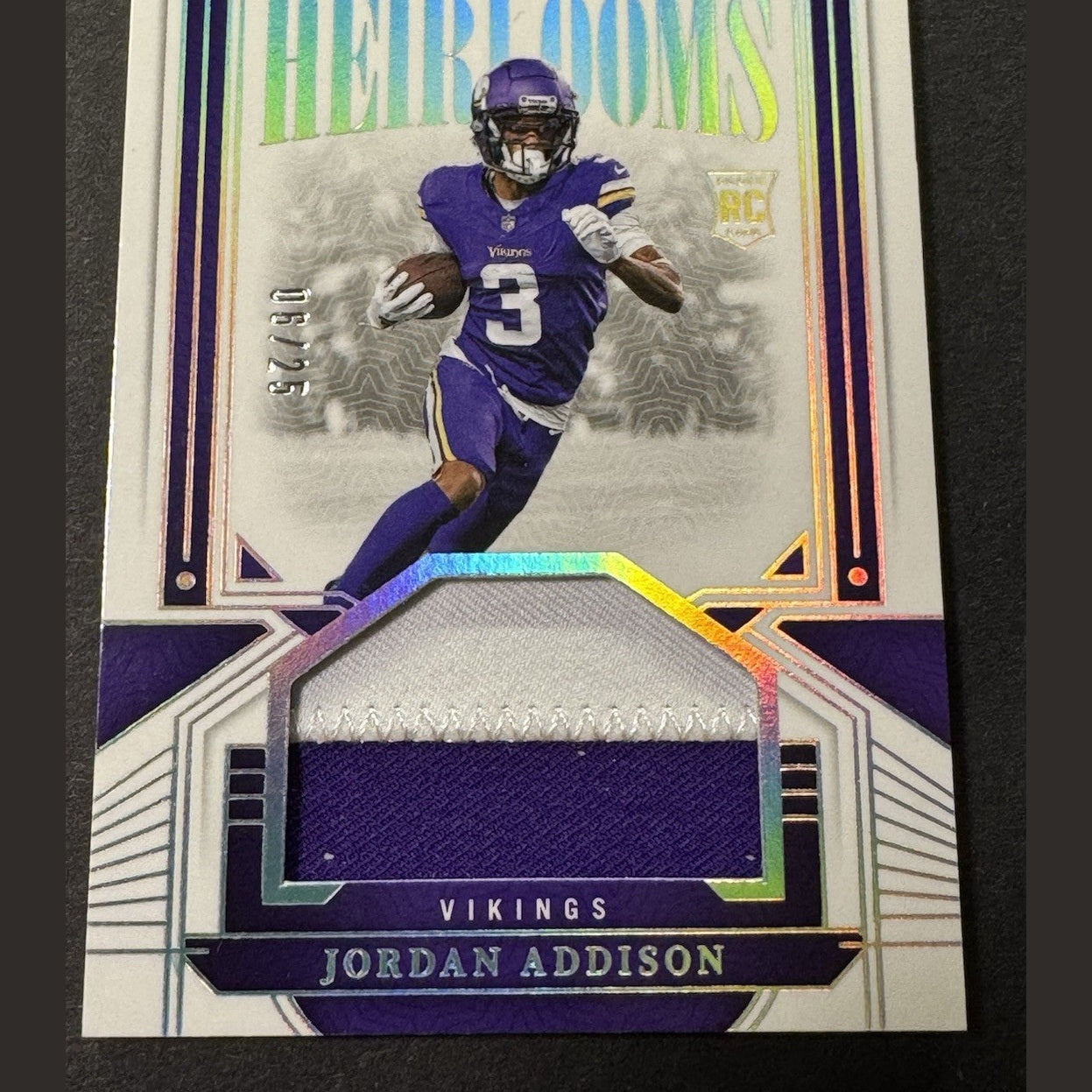 2023 National Treasures - Heirlooms Jordan Addison Holo Silver #HEI-JAD /25 RC