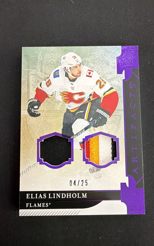 2019-20 Upper Deck Artifacts - Elias Lindholm #52 Purple /25
