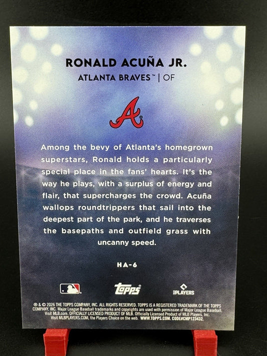 Topps 2026 Home Field Advantage Ronald Acuña Jr. HA-6 - SSP CASE HIT