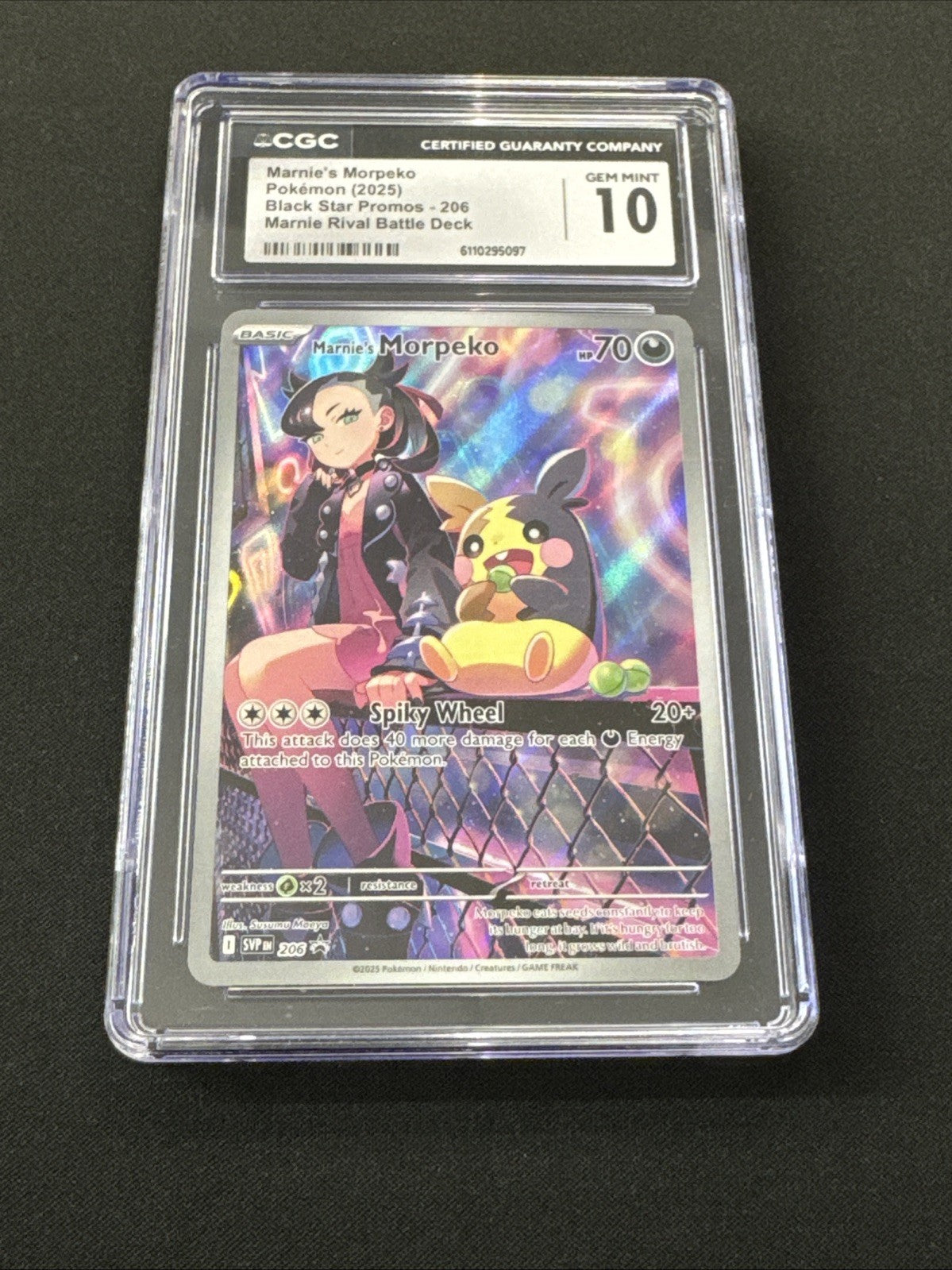 2025 Pokemon S&V Black Star Promo Rival Deck #206 Marine's Morpeko TAG 9