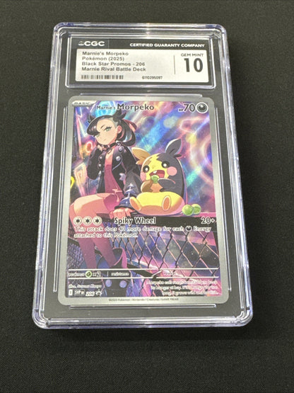 2025 Pokemon S&V Black Star Promo Rival Deck #206 Marine's Morpeko TAG 9