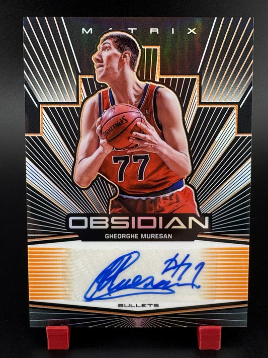 Obsidian Matrix  Autographs Electric Etch Orange Gheorghe Muresan /50