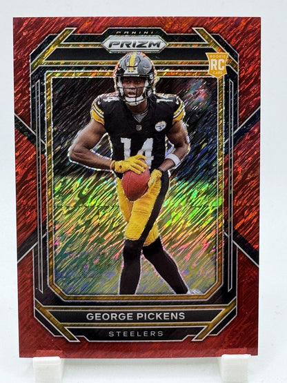 2022 Panini Prizm Football George Pickens RC Red Shimmer /35 #329