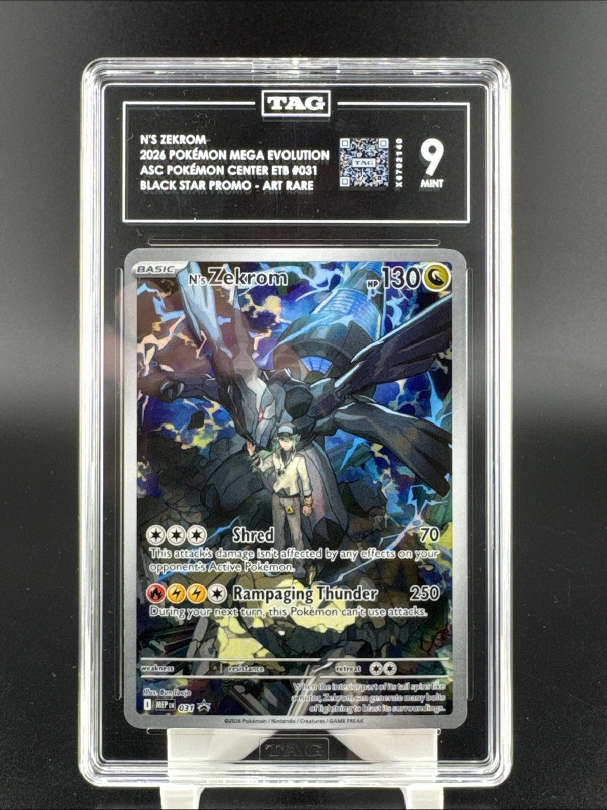 2026 Pokemon N's Zekrom Mega Evolution 031 Black Star Promo TAG 9