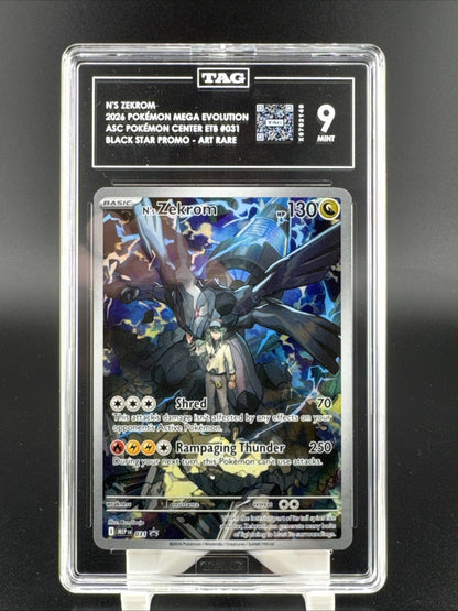 2026 Pokemon N's Zekrom Mega Evolution 031 Black Star Promo TAG 9