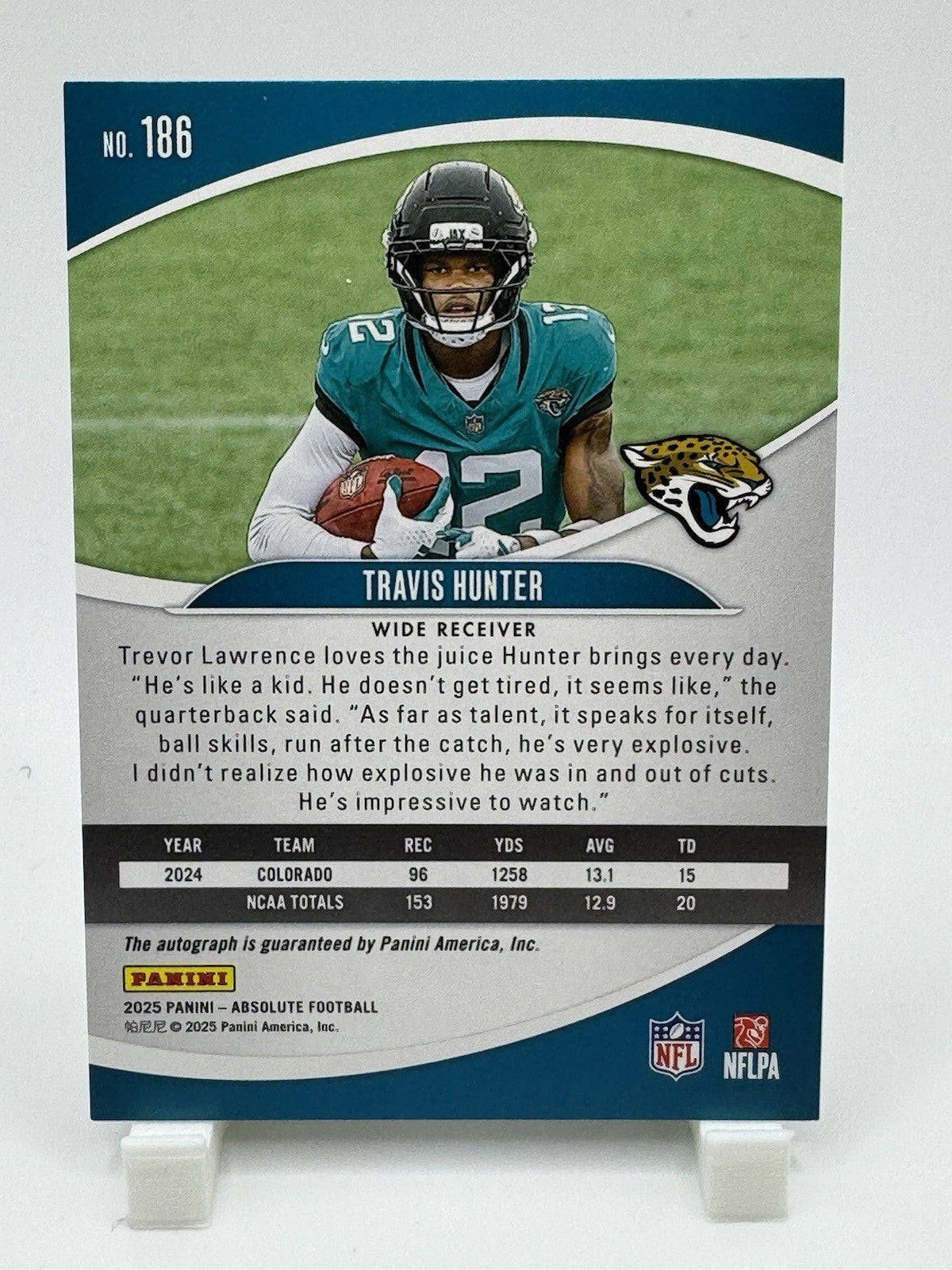 2025 Absolute Travis Hunter Absolute Wave Auto  20/50 RC #186