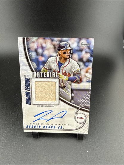 2025 Topps Series 1 RONALD ACUNA JR. Major League Material (Bat) Autograph /50