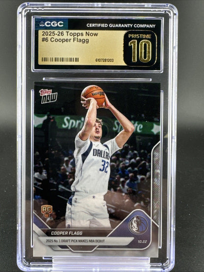 2025-26 Topps Now - Cooper Flagg #6 Rookie CGC 10