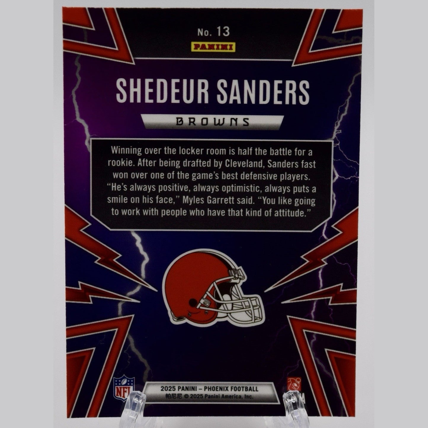 Shedeur Sanders Rookie 2025 Panini Phoenix Thunderbirds Refractor RC #13