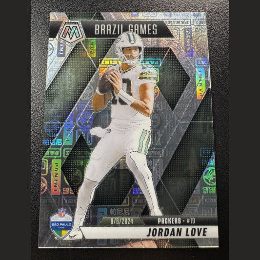 2025 Jordan Love Panini Mosaic Brazil Games Silver Knight Prizm /149 Packers 265