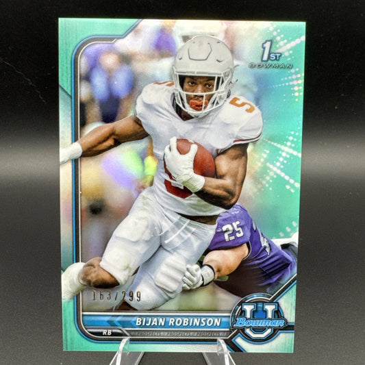 2022 Bijan Robinson 1st Bowman Teal Refractor 163/299 Texas Longhorns #31