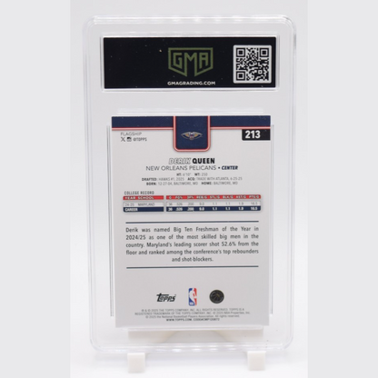 Derik Queen 2025-26 Topps Basketball #213 Victory SSP Pelicans Rookie RC GMA 10