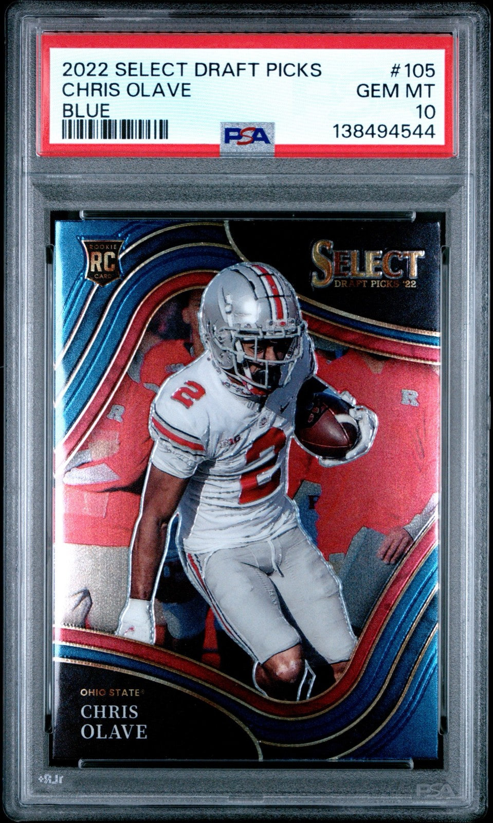 2022 Panini Select Draft Picks - Field Level Chris Olave #105 Blue (RC)