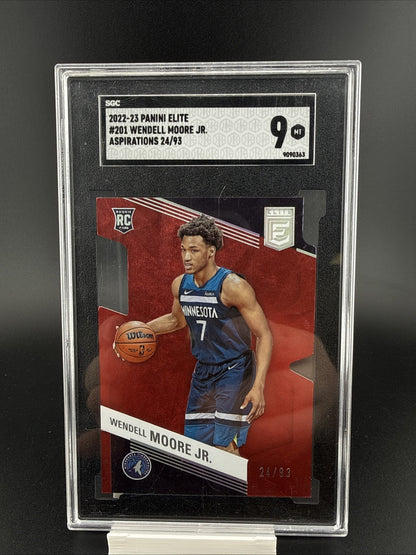 2022-23 WENDELL MOORE JR /93 PANINI DONRUSS ELITE TMALL RED ROOKIE RC #201