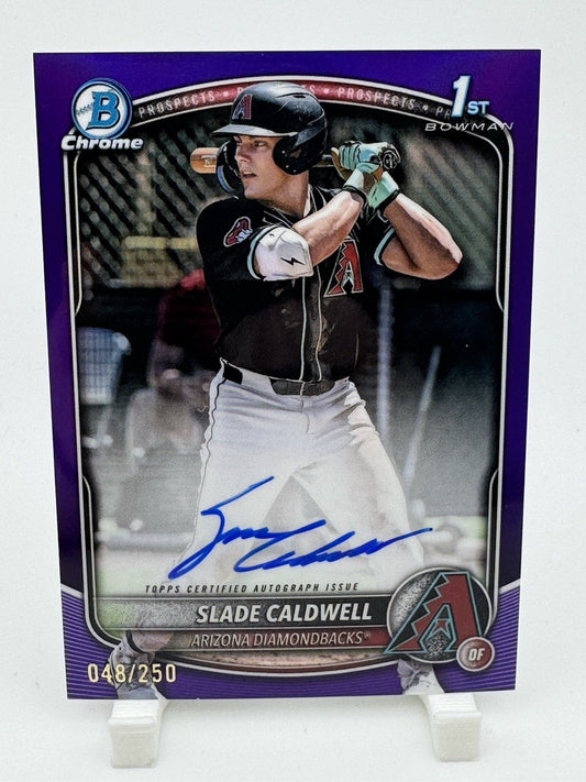 2025 Bowman Chrome Prospect Auto Slade Caldwell Purple Refractor /250 (AU, RC)