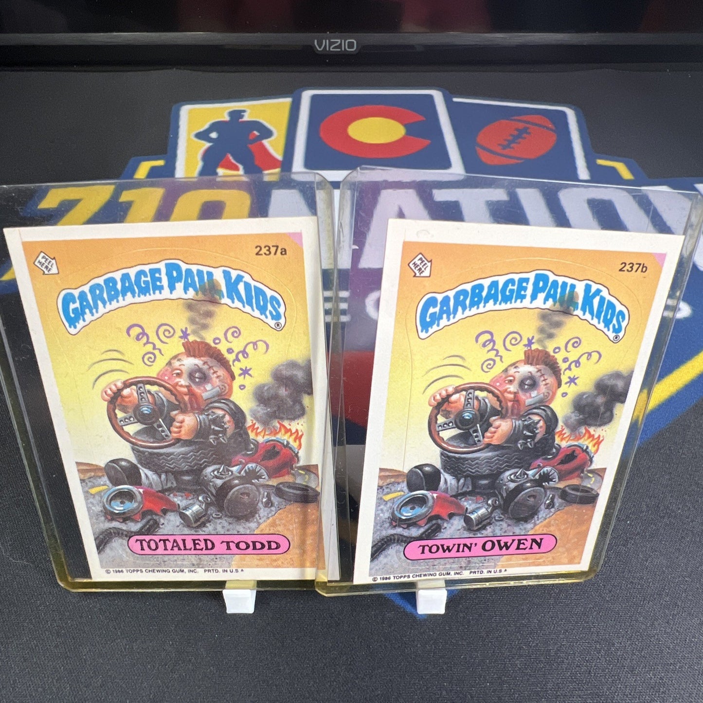 1986 Garbage pail kids Totaled Todd & Towin Owen excellent condition