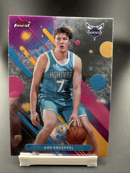 Kon Knueppel 2025-26 Topps Finest Oil Spill Refractor Common RC Hornets #4