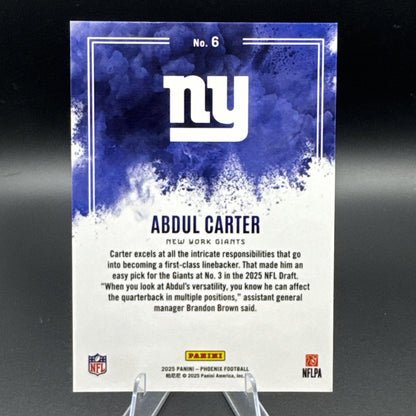 2025 Panini Phoenix Color Blast Rookie Abdul Carter #6 New York Giants