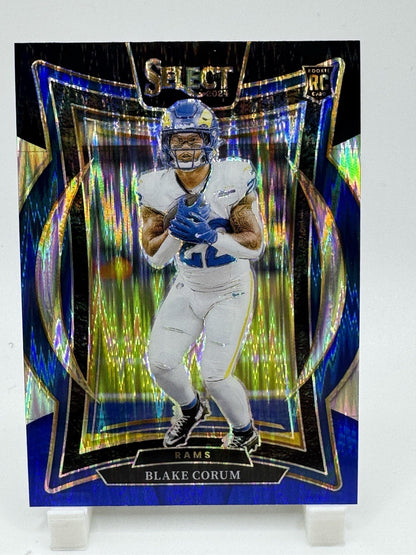 2024 Panini Select Concourse Blue & Black Shock #9 Blake Corum RC (RAMS) !