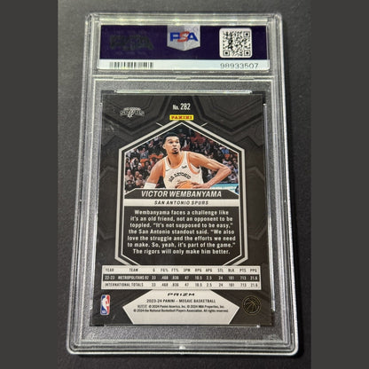 2023 PANINI MOSAIC SILVER #282 VICTOR WEMBANYAMA ROOKIE RC PSA 9