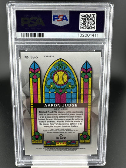 2021 Panini Prizm - Stained Glass Aaron Judge #SG-5 Red White & Blue Prizm