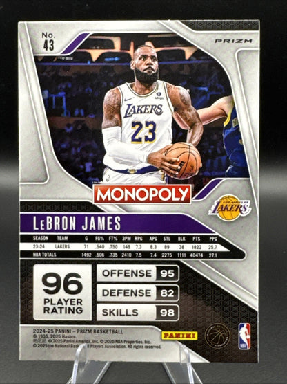 2024-25 Panini Prizm Monopoly LeBron James Red Wave Prizm #43 Los Angeles Lakers