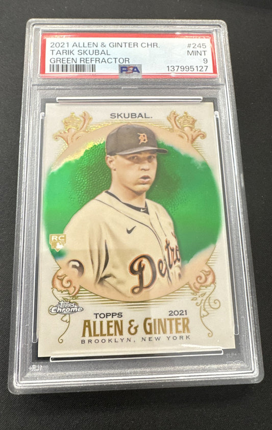 2021 Topps Allen & Ginter Chrome - Tarik Skubal #245 Green Refractor /99 (RC)