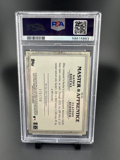 2019 Topps Gallery Master & Apprentice C. Kershaw S. Koufax #MAKK Green PSA 10