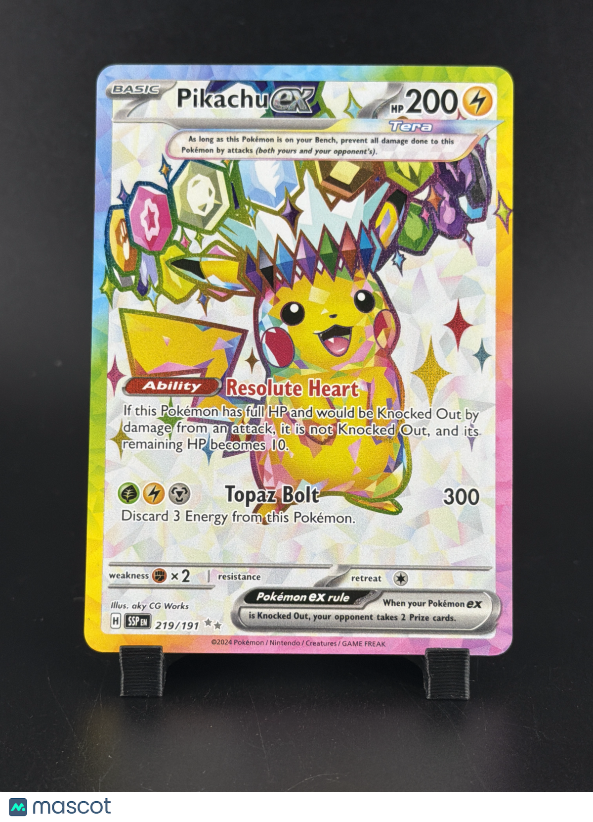 2024 Surging Sparks Pikachu EX Holo Secret Rare SAR #219/191