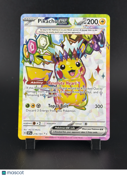 2024 Surging Sparks Pikachu EX Holo Secret Rare SAR #219/191