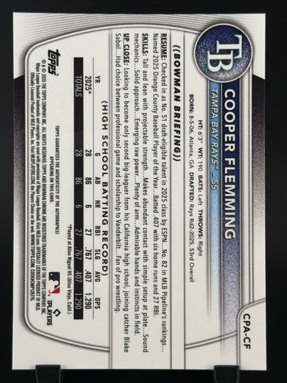 2025 Bowman Chrome Cooper Flemming #CPA-CF