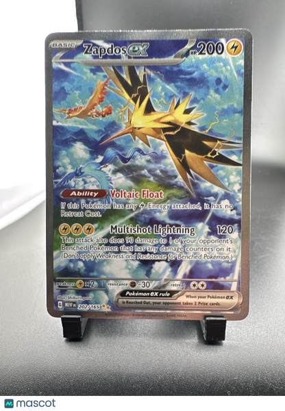2023 Scarlet & Violet 151 Zapdos EX Holo Secret Rare SAR #202/165