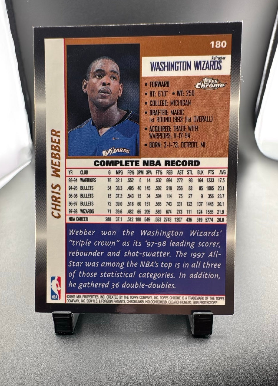 1999 Topps Chrome Chris Webber #180 Refractor
