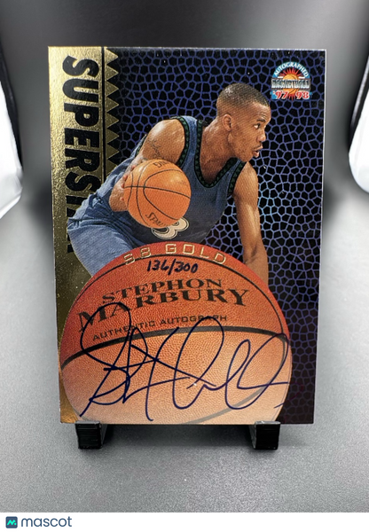 1997 Score Board Autographed Basketball Stephon Marbury SB Gold